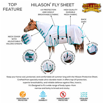 Hilason Uv Protect Mesh Bug Mosquito Horse Fly Sheet Summer Spring White
